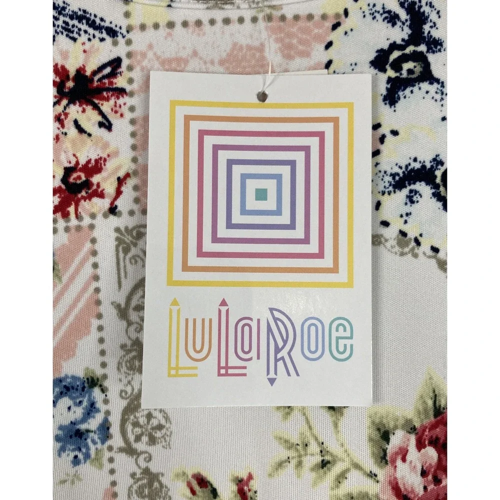 LuLaRoe Jessie Dress XS Floral Patchwork Quilt Print‎ w/Pockets NWT